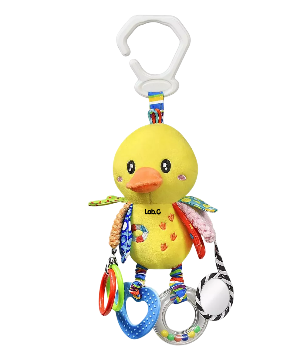 Juguete Peluche Sonaja Mordedera Texturas Estimulación Bebé Amarillo