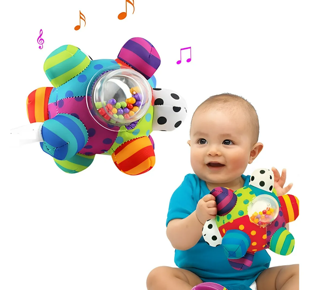 Foto 5 pulgar | Xtellar Juguete Educativo Sensorial - Bola Sonaja De Texturas, Estimulación Táctil Y Visual Para Bebé