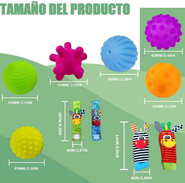 Foto 2 | Set De Juguetes Sensoriales Xtellar Para Bebés – Pelotas Didácticas Y Accesorios Para Estimulación Temprana