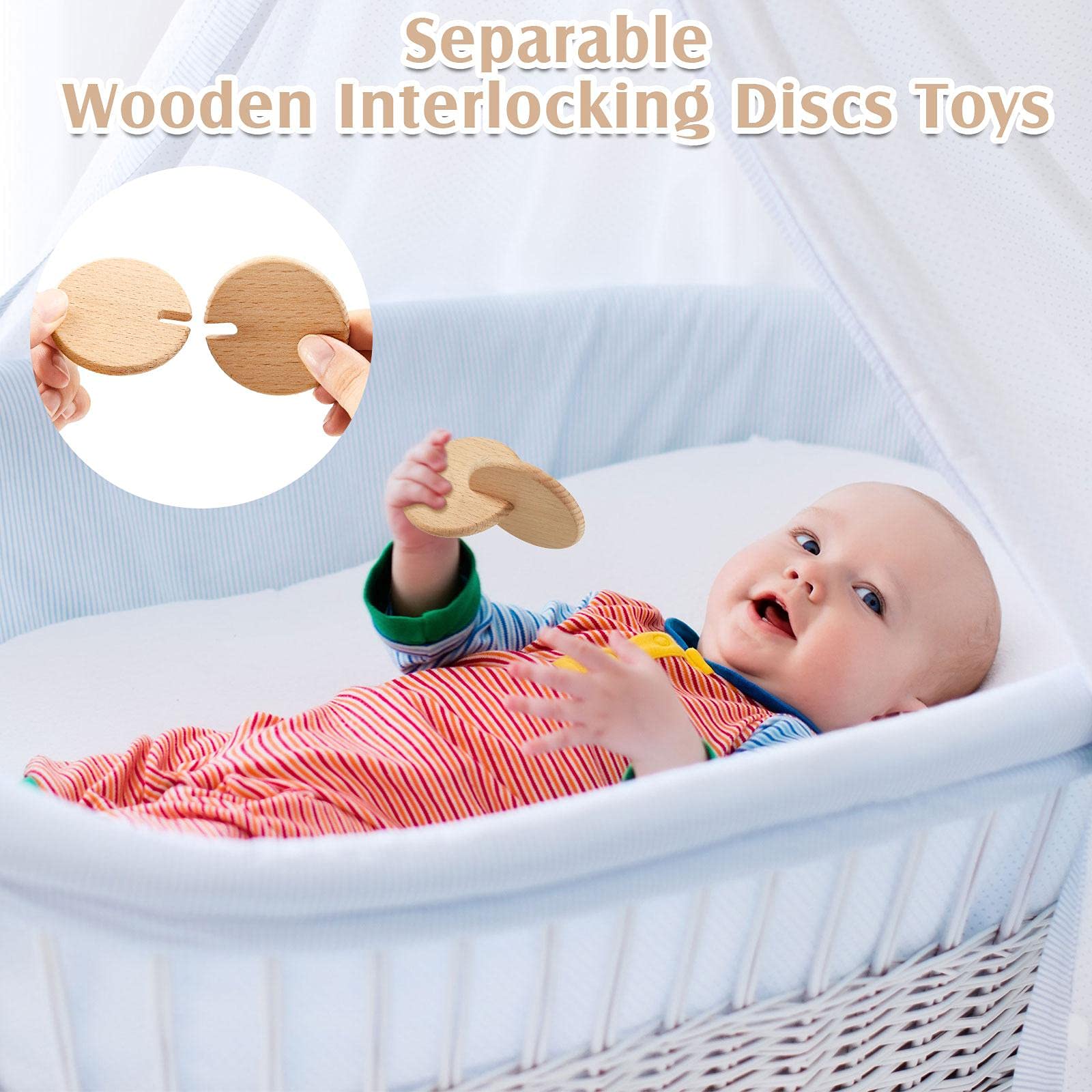 Foto 6 pulgar | Sonajeros de Madera para Bebés Zhanmai 5 Piezas - Venta Internacional