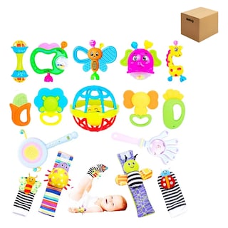 Foto 1 | Sonajas Para Bebe Calcetines Juguetes Estimulación, Kit 16pcs Belug, Multicolor
