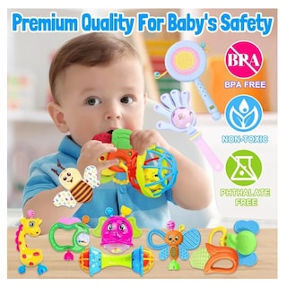 Foto 5 | Sonajas Para Bebe Calcetines Juguetes Estimulación, Kit 16pcs Belug, Multicolor