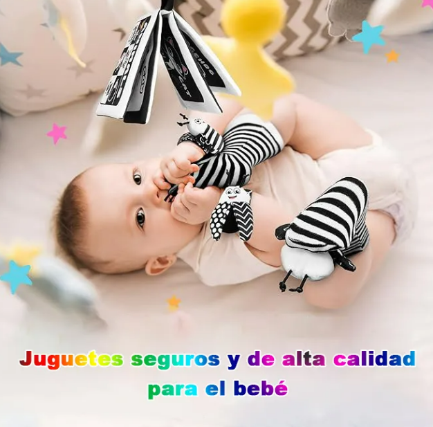 Foto 5 pulgar | Kit Xtellar De Juguetes Sensoriales Para Bebé, Conjunto De Maracas Y Calcetines Estimulantes Blanco Y Negro