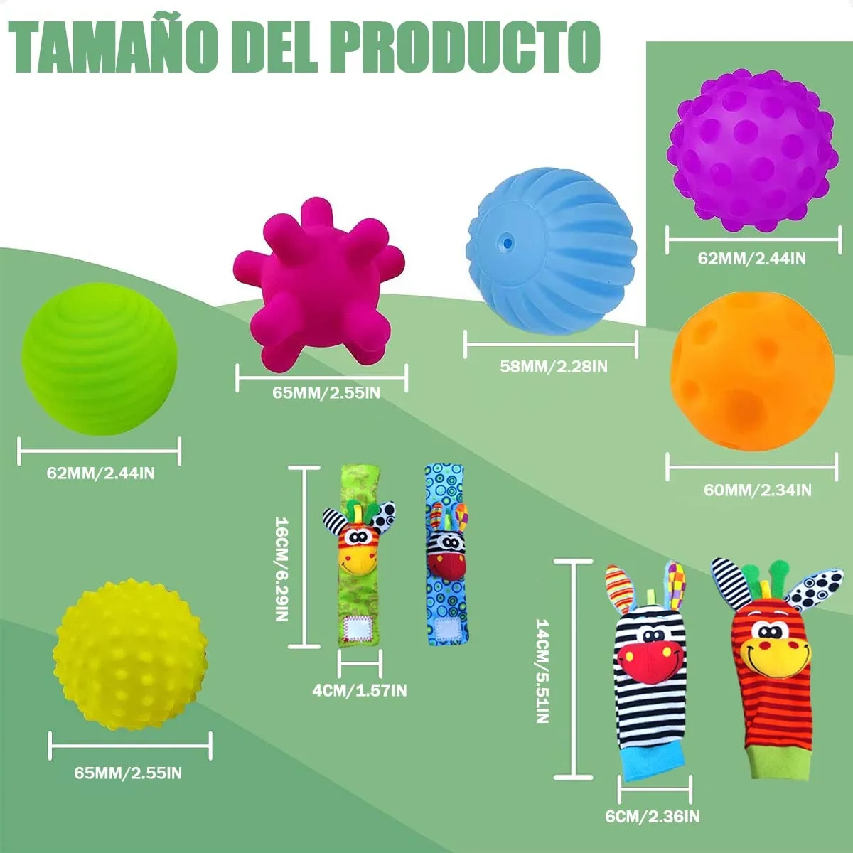 Foto 5 pulgar | Juguetes Pelotas Estimulacion Belug  9pz Colores
