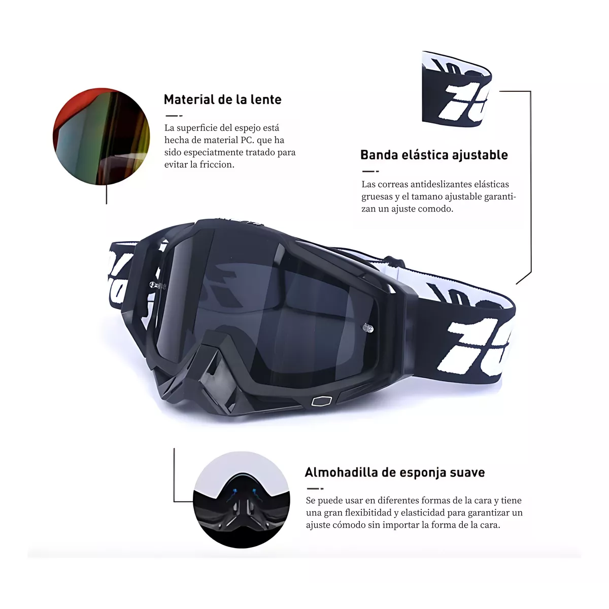 Foto 3 pulgar | Gafas De Esquí Tacticos Anti Niebla Eo Safe Imports Esi-18389 Negro