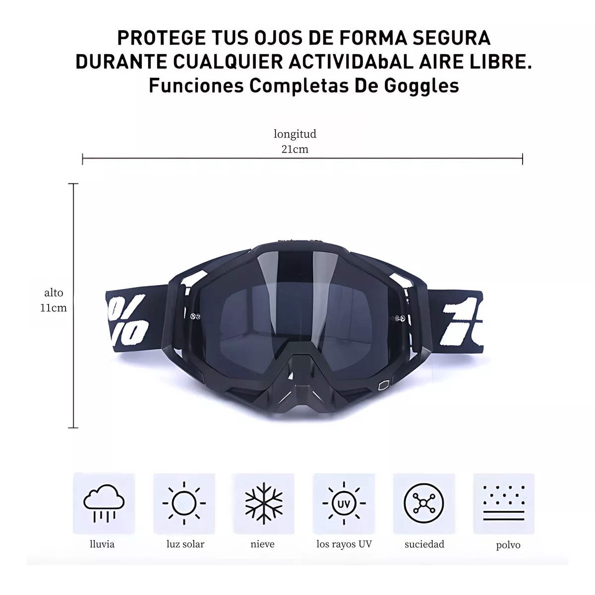 Foto 4 pulgar | Gafas De Esquí Tacticos Anti Niebla Eo Safe Imports Esi-18389 Negro