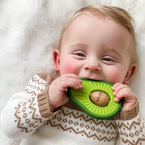 Foto 2 | Aguacate de Silicona Teether Nuby con Semillas de Madera Giratorias - Venta Internacional