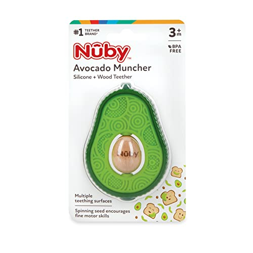 Foto 4 pulgar | Aguacate de Silicona Teether Nuby con Semillas de Madera Giratorias - Venta Internacional