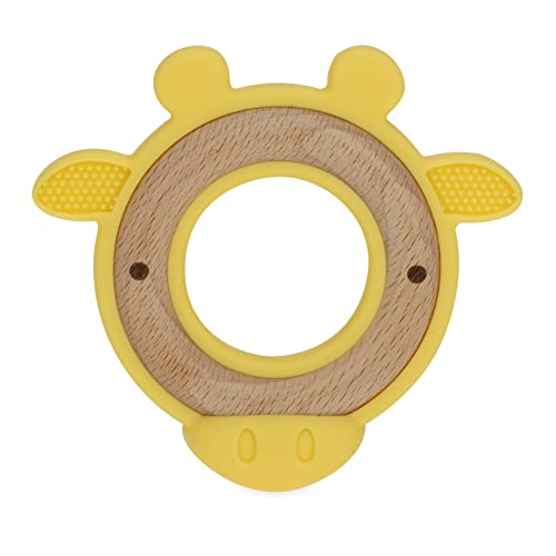 Foto 3 pulgar | Madera Natural Teether Nuby Con Diseño De Jirafa De Silicona Suave - Venta Internacional.