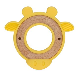 Foto 2 | Madera Natural Teether Nuby Con Diseño De Jirafa De Silicona Suave - Venta Internacional.