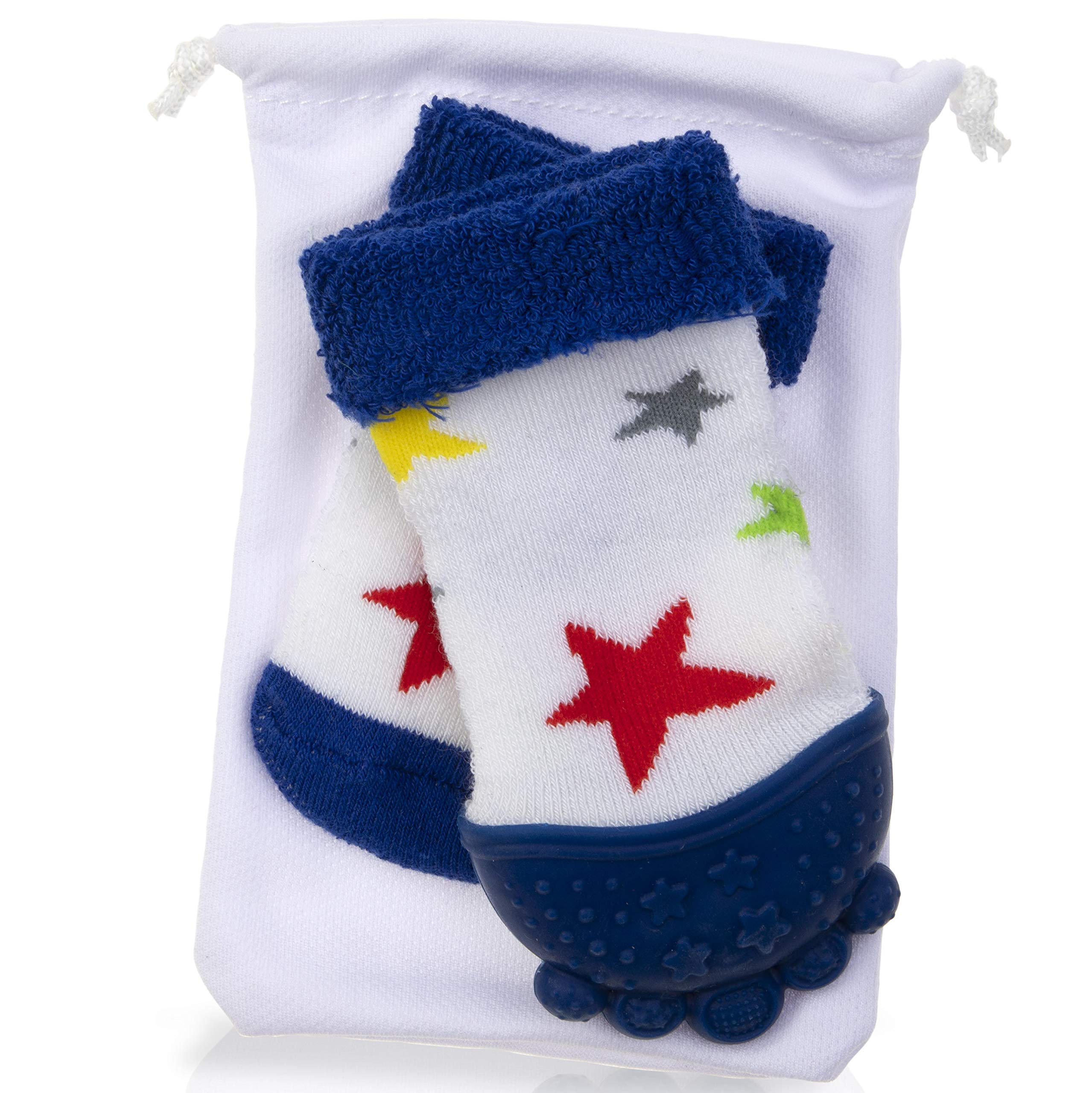 Foto 4 pulgar | Calcetín Mordedera Nuby Blue Stars Talla 5 - Venta Internacional