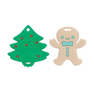 Foto 2 | Árbol Navideño Y Pan De Jengibre Teether Nuby All Silicone 3+ Mo 2 - Venta Internacional.
