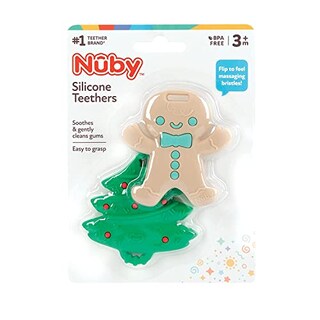 Foto 7 | Árbol Navideño Y Pan De Jengibre Teether Nuby All Silicone 3+ Mo 2 - Venta Internacional.