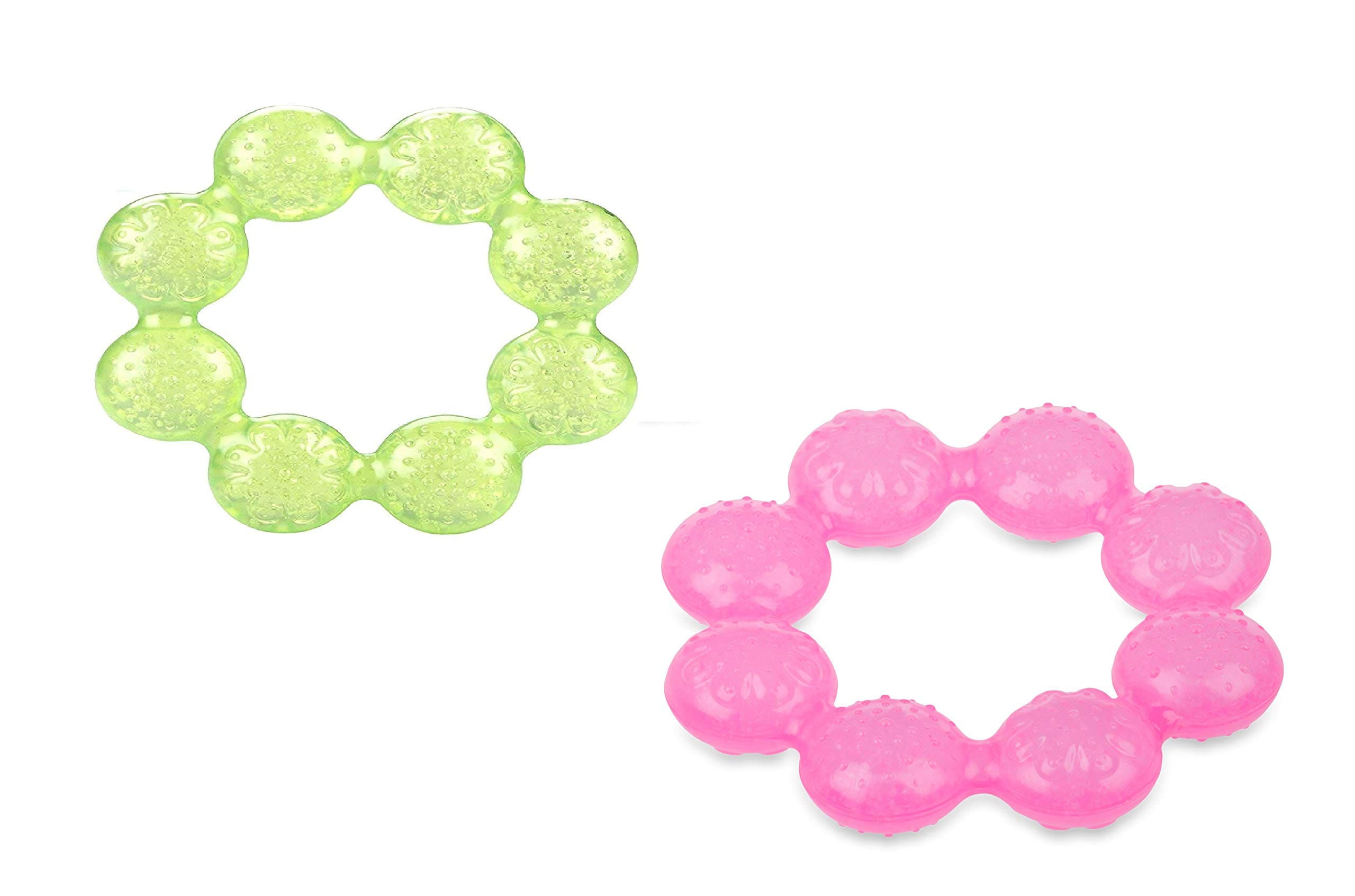 Anillo Mordedera Nuby Pure Ice Bite 2 Piezas Rosa y Verde - Venta Internacional $388