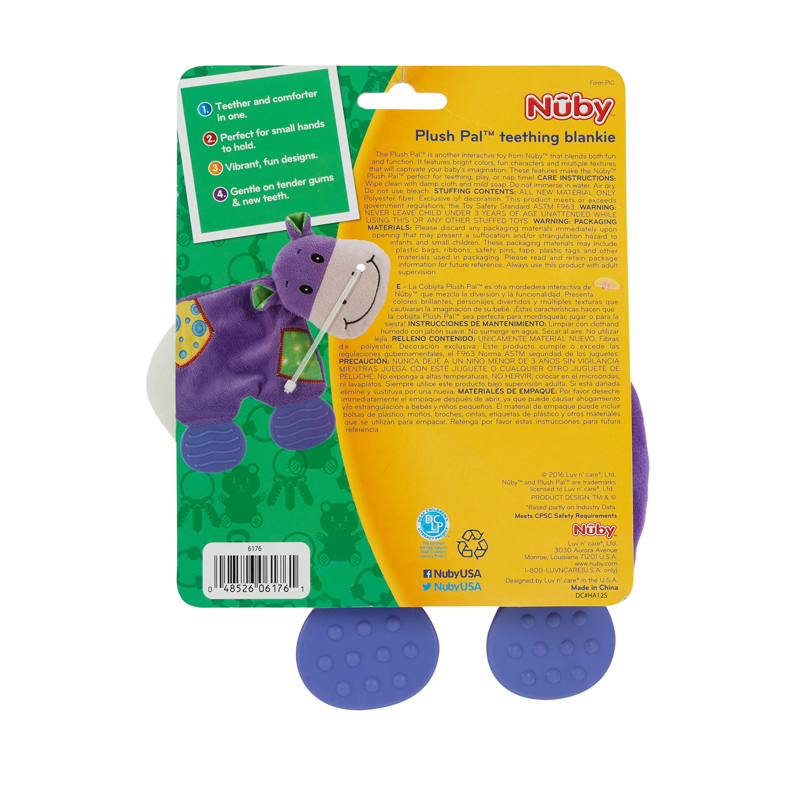 Foto 6 pulgar | Manta Interactiva Teething Peluche Palm Teether Nuby Cow - Venta Internacional