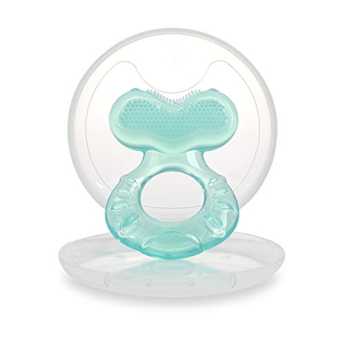 Foto 2 | Mordedor de Silicona Azul Teether Nuby con Cerdas y Gorro Higiénico - Venta Internacional