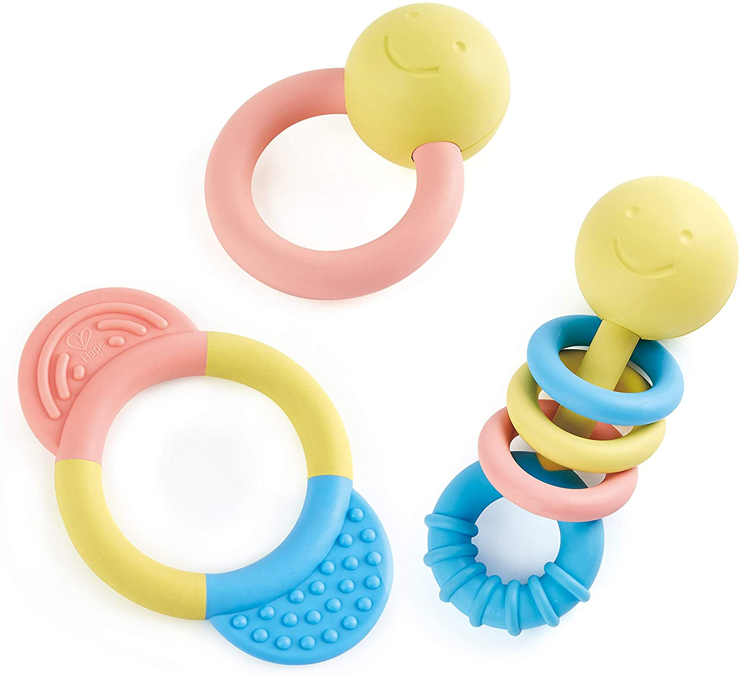 Foto 2 pulgar | Colección de Sonajas Hape Rattle & Teether 3 Piezas - Venta Internacional