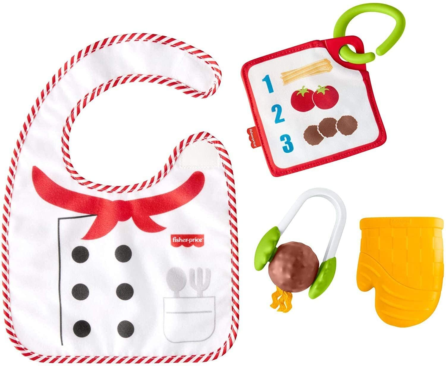 Set De Juguetes Fisher-price Cutest Chef Con Babero Y Mordedor Para Más De 3 Meses - Venta Internacional.