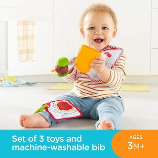 Foto 2 | Set De Juguetes Fisher-price Cutest Chef Con Babero Y Mordedor Para Más De 3 Meses - Venta Internacional.