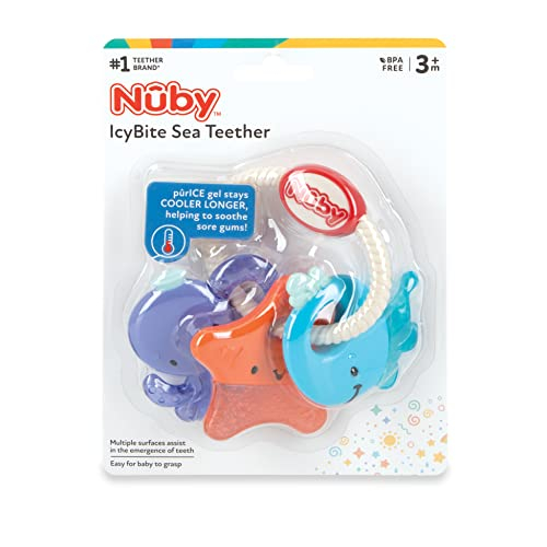 Foto 7 pulgar | Mordedor Gel de Hielo Marino Nuby IcyBite con Texturas para Aliviar la Dentición - Venta Internacional