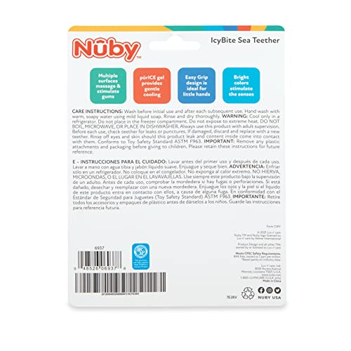 Foto 8 pulgar | Mordedor Gel de Hielo Marino Nuby IcyBite con Texturas para Aliviar la Dentición - Venta Internacional