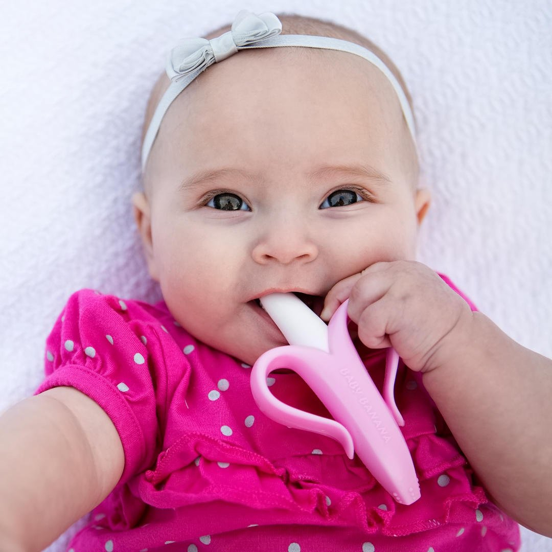 Foto 4 pulgar | Mordedera Baby Banana Pink Banana Training Teether de Silicona para Bebés - Venta Internacional