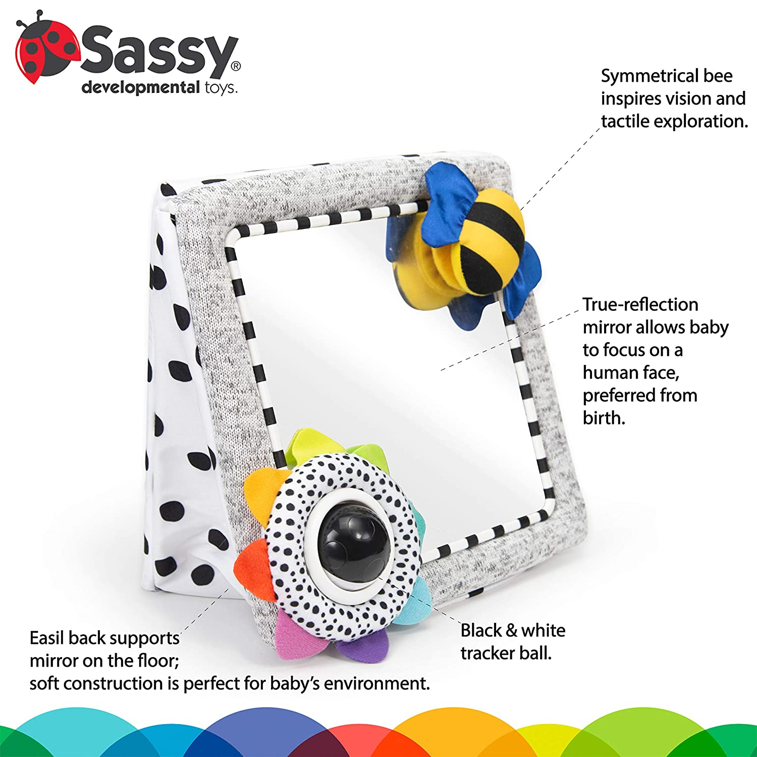 Foto 7 pulgar | Sassy Tummy Time See Me Floor Mirror For Ages 0+ Months (80928) - Venta Internacional.