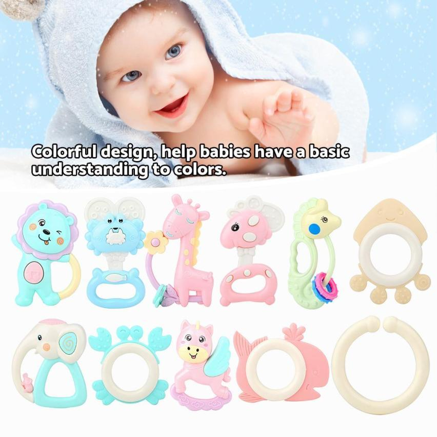 Juego Portátil De Mordedores Para Bebés Con Sonajero, Música Y Campana, 8 Piezas - Venta Internacional.