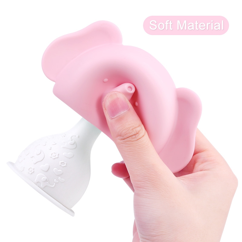 Rattle Teether Elephant Pink Food Silicona Sin Bpa - Venta Internacional.