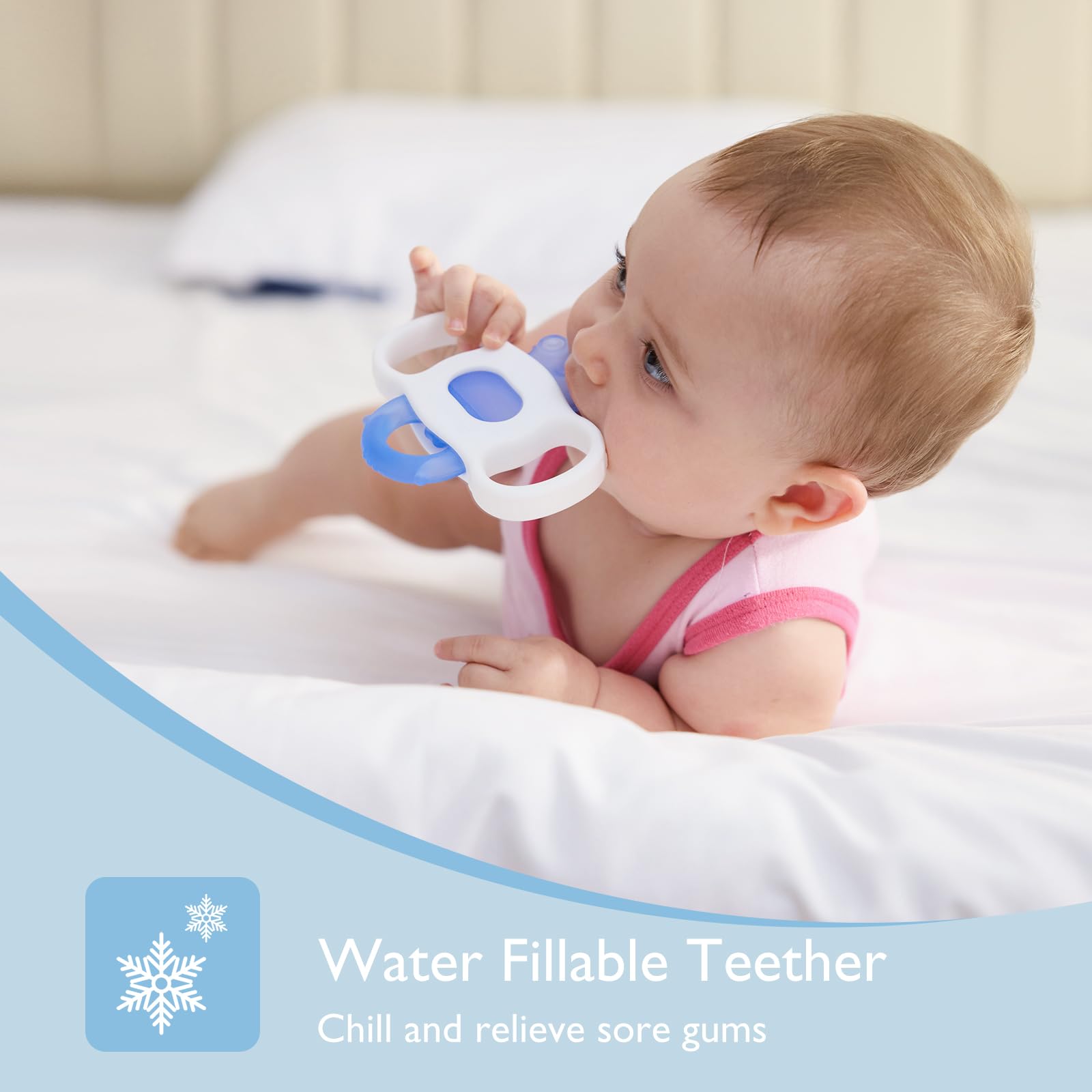 Foto 4 pulgar | Mordedor En Frío De Silicona Teether Momcozy, Rellenable Con Agua, 2 Unidades - Venta Internacional.