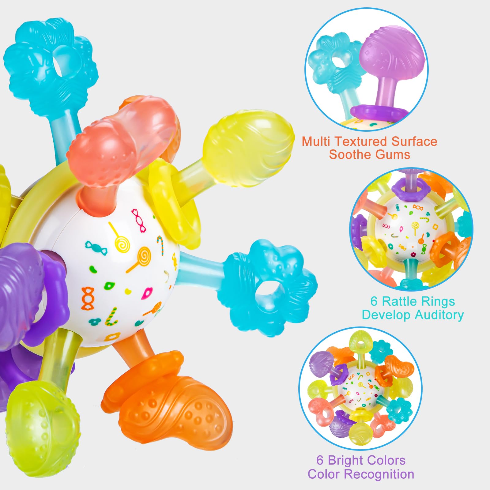 Foto 3 | Juguetes Sensoriales Montessori Para Bebés Tohibee Aptos Para La Dentición - Venta Internacional.