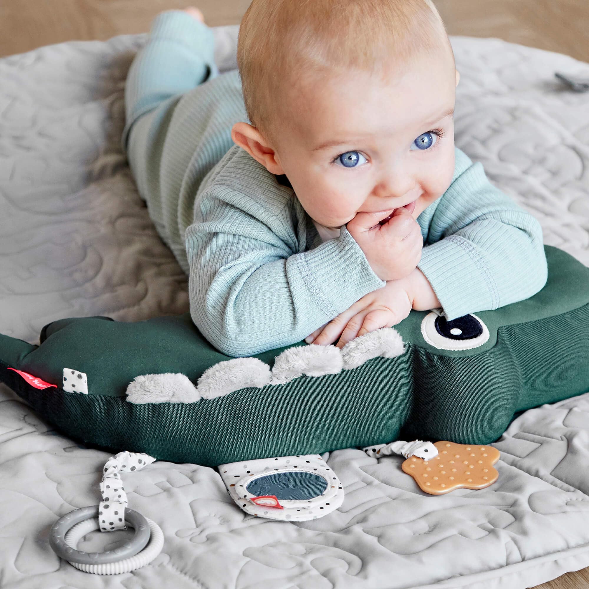 Foto 4 pulgar | Juguete De Actividad Tummy Time Hecho Por Deer Croco Green Con Mordedor - Venta Internacional.