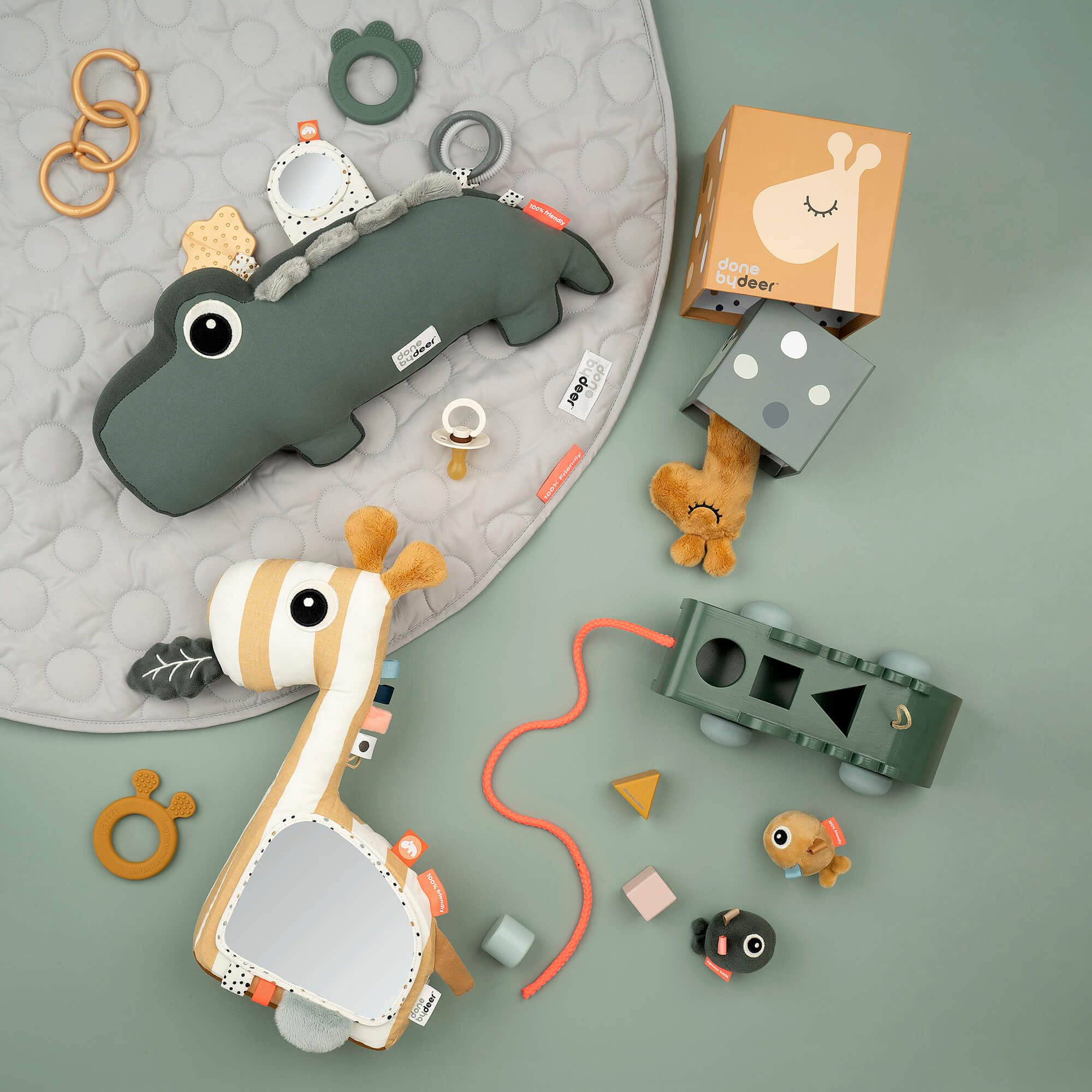 Foto 5 pulgar | Juguete De Actividad Tummy Time Hecho Por Deer Croco Green Con Mordedor - Venta Internacional.
