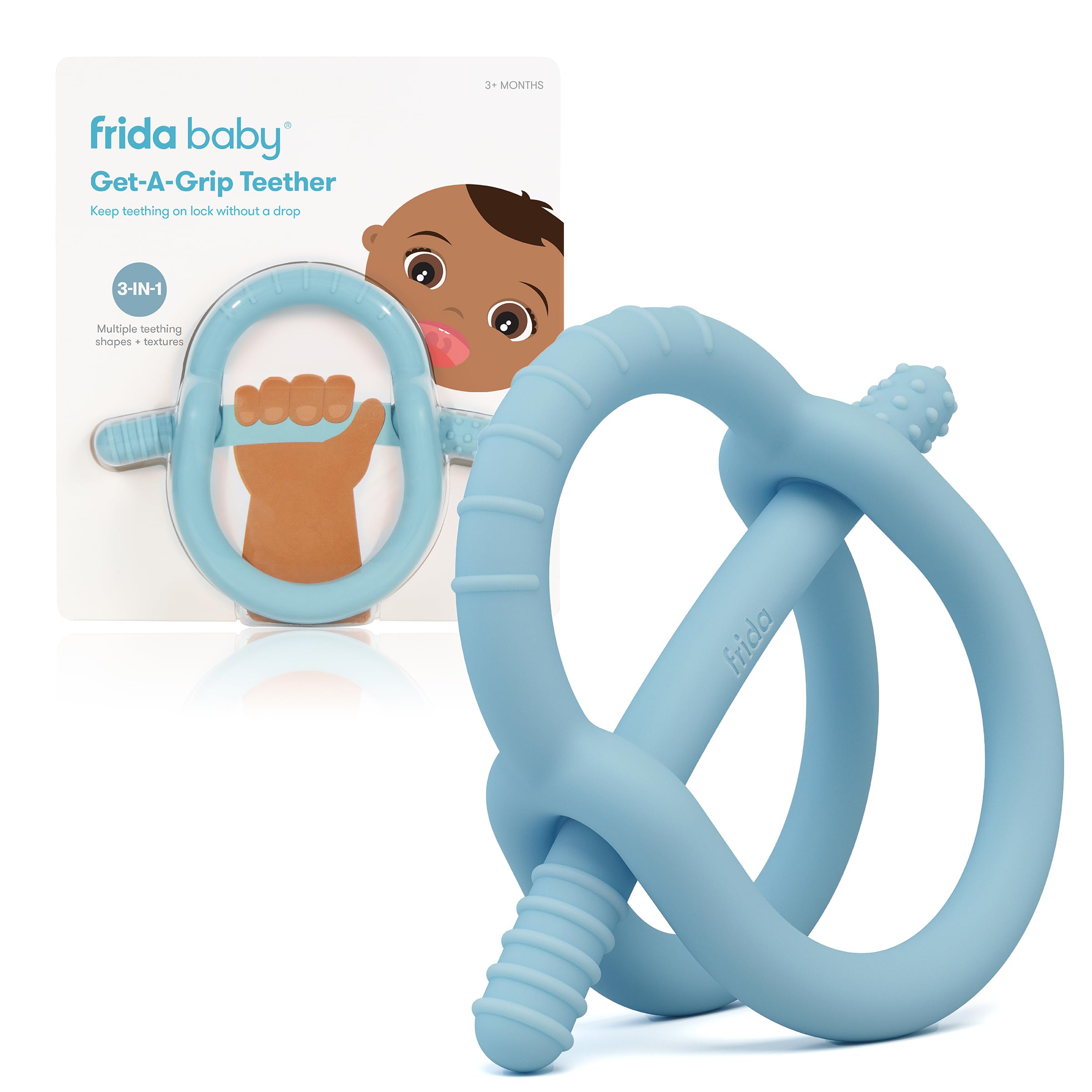 Foto 2 pulgar | Teether Frida Baby Get-a-grip, 100% Silicona Apta Para Uso Alimentario, Color Azul - Venta Internacional.