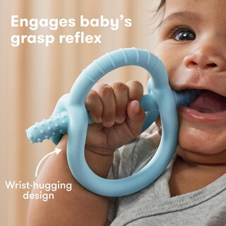 Foto 3 | Teether Frida Baby Get-a-grip, 100% Silicona Apta Para Uso Alimentario, Color Azul - Venta Internacional.