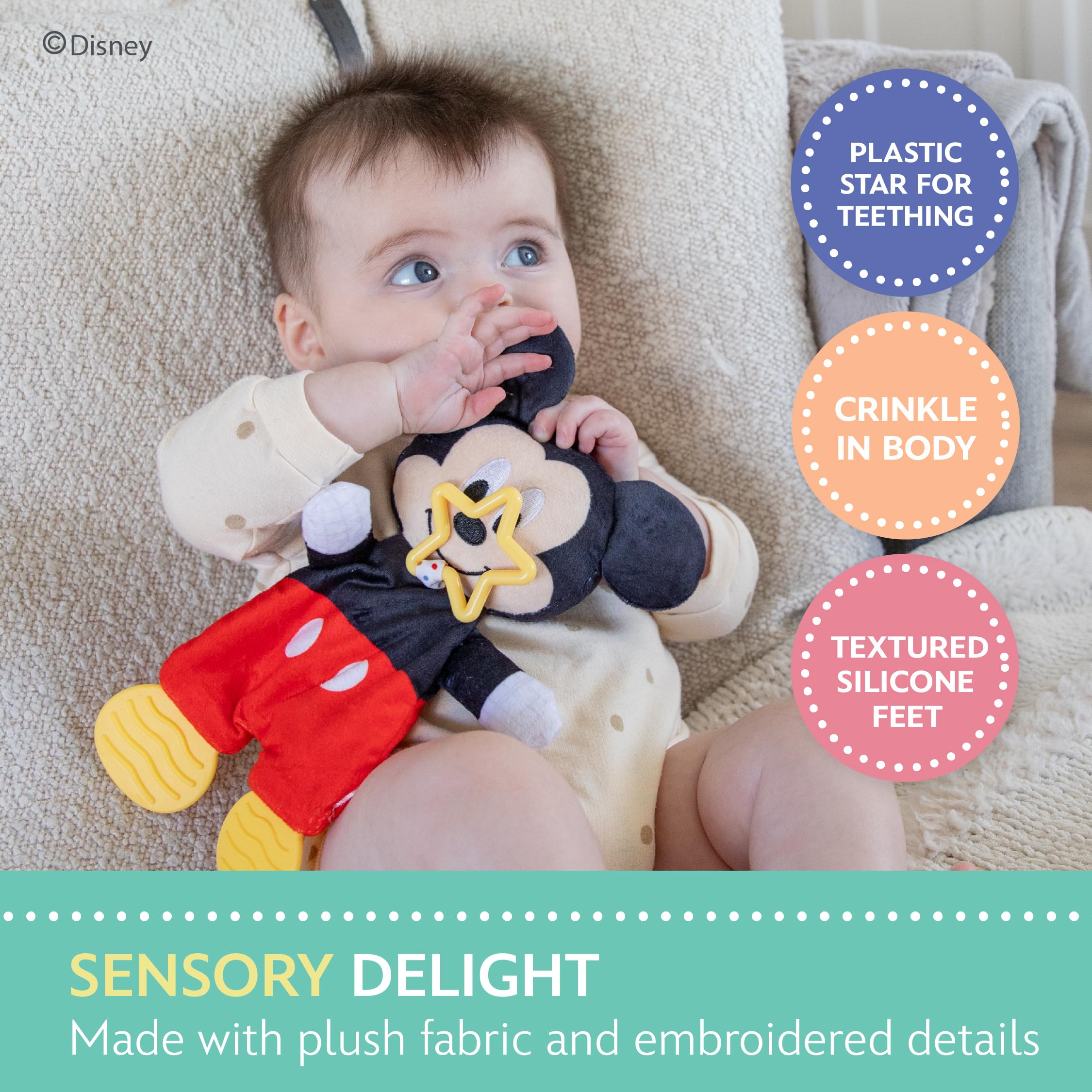 Foto 5 pulgar | Peluche Kids Preferred Disney Baby Mickey Mouse De 25 Cm - Venta Internacional.