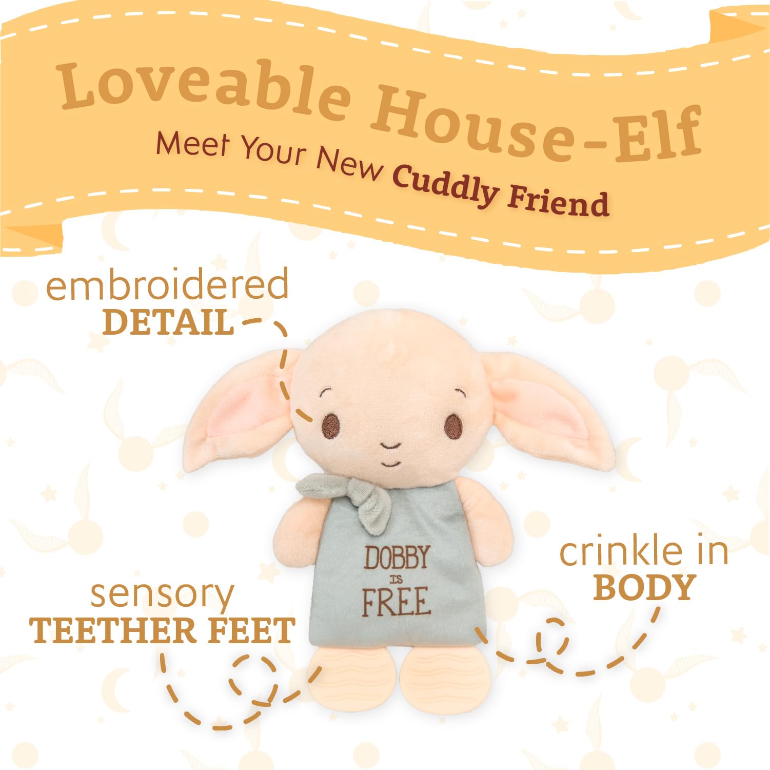 Foto 3 | Peluche Teether Kids Preferred Harry Potter Dobby De 25 Cm - Venta Internacional.