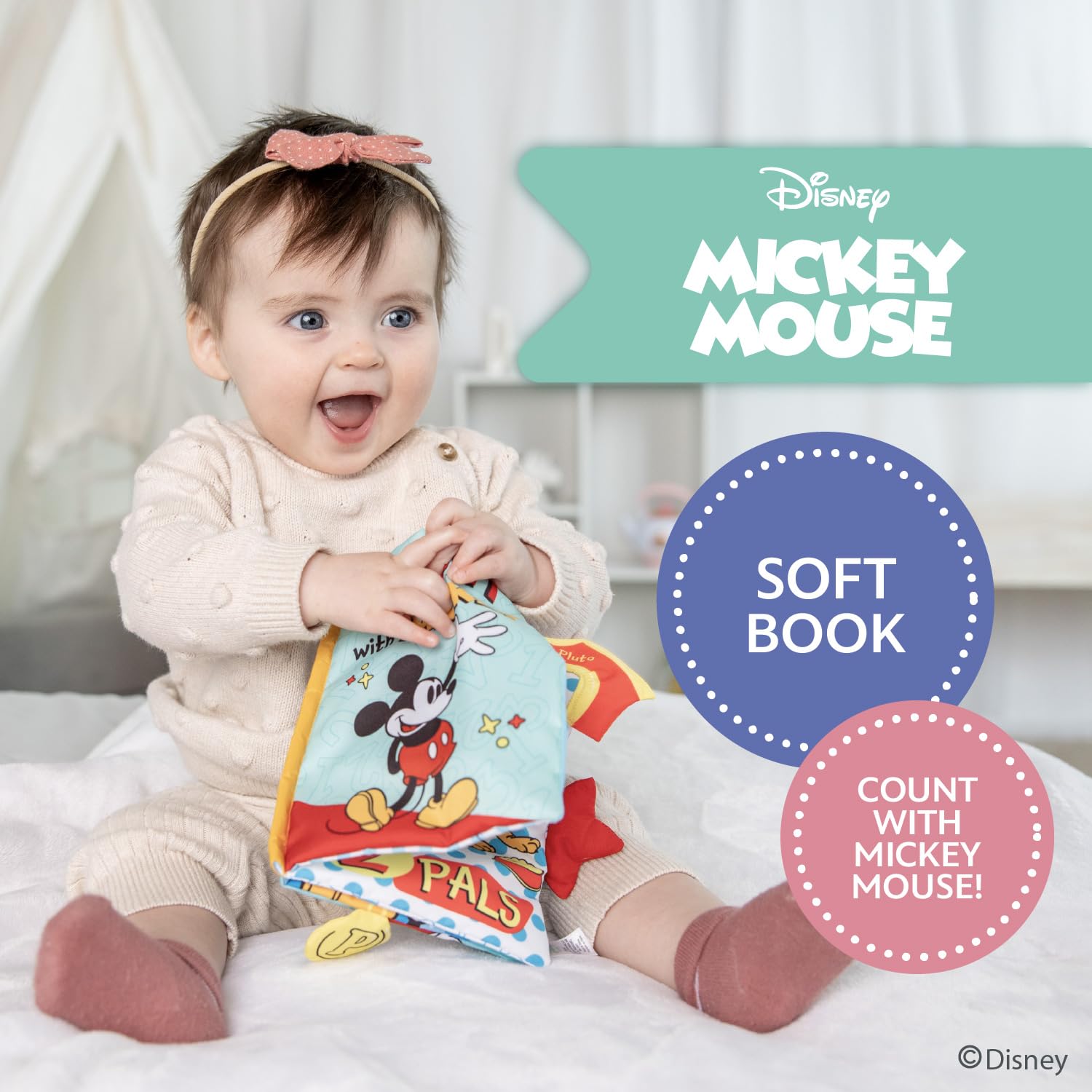 Foto 3 pulgar | Libro Blando Disney Baby Mickey Mouse Con Páginas Arrugadas - Venta Internacional.