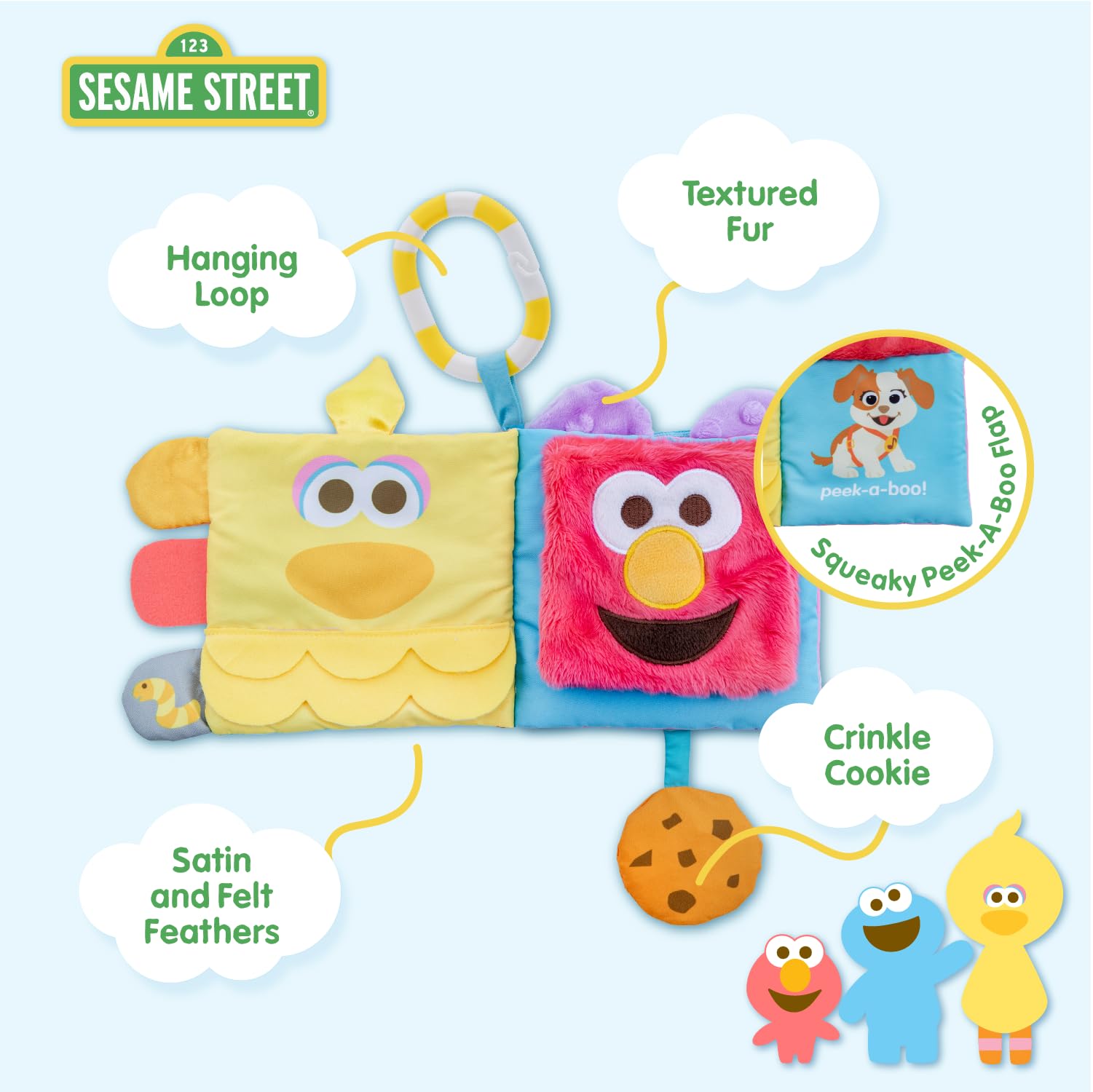 Foto 4 pulgar | Los Personajes Favoritos De Sesame Street Para Niños De Soft Book, 28 Cm - Venta Internacional.