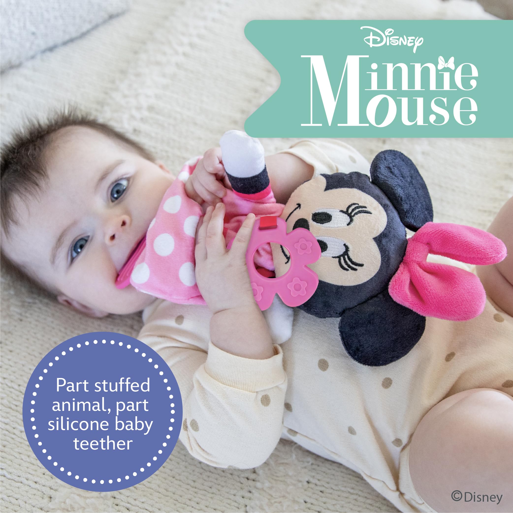 Foto 3 pulgar | Juguete De Peluche Kids Preferred Disney Baby Minnie Mouse Con Mordedor - Venta Internacional.