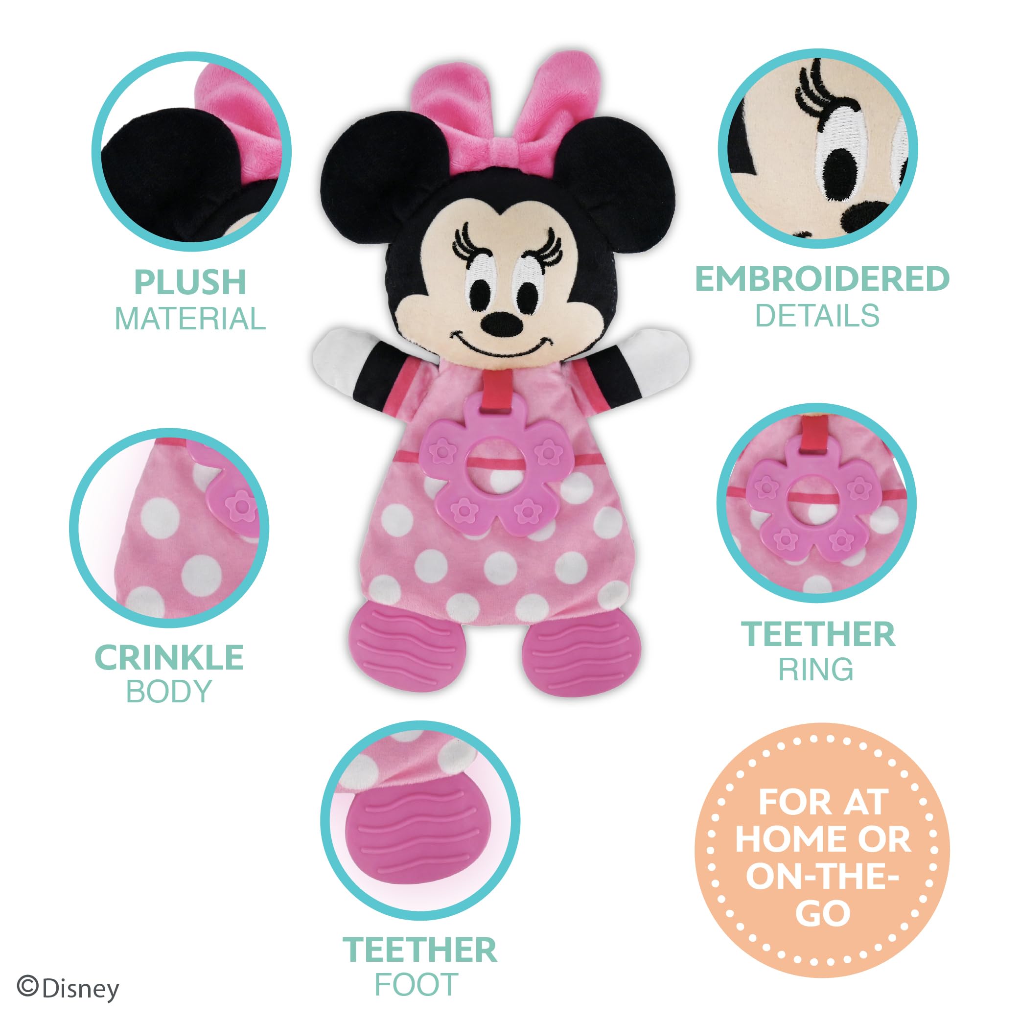 Foto 4 pulgar | Juguete De Peluche Kids Preferred Disney Baby Minnie Mouse Con Mordedor - Venta Internacional.