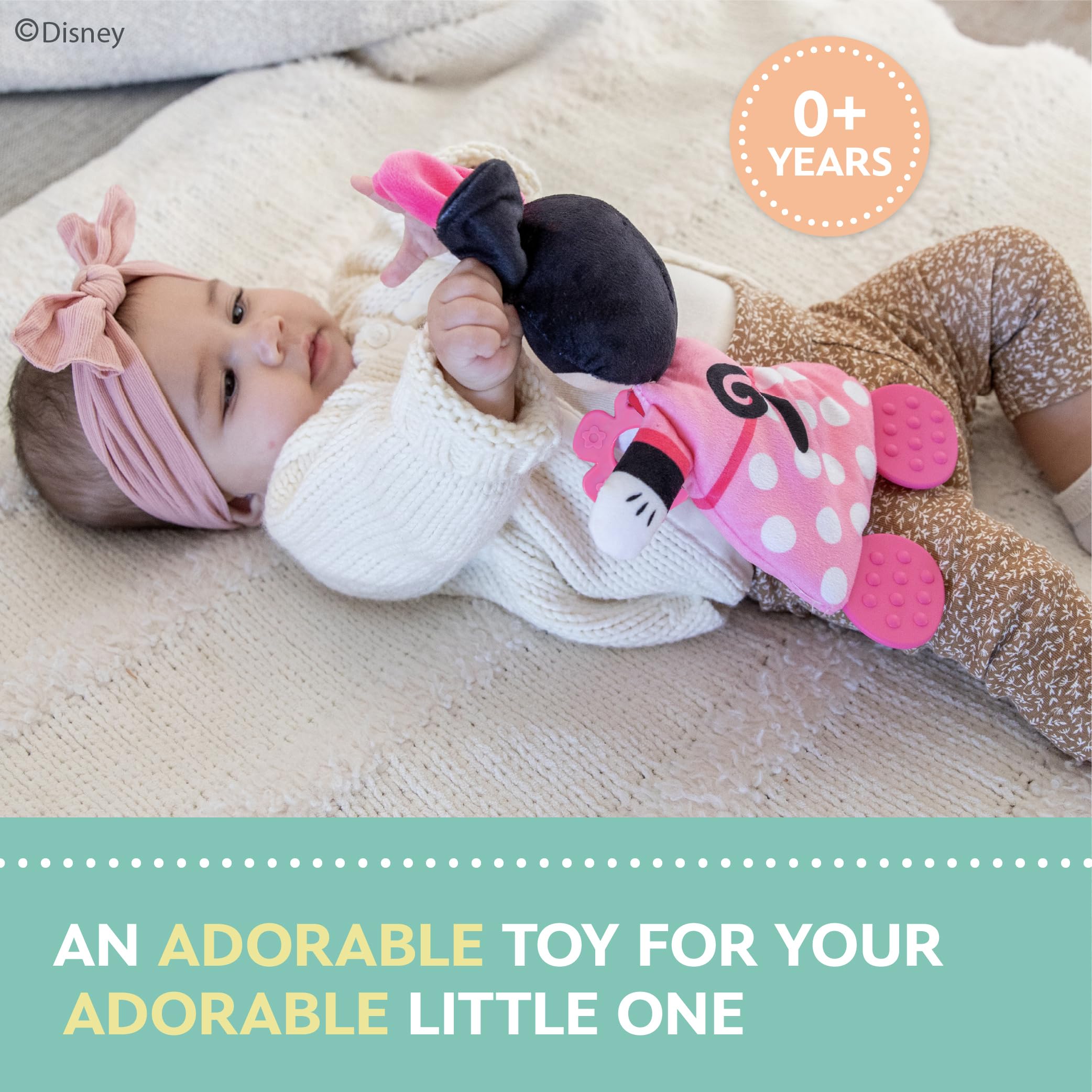Foto 5 pulgar | Juguete De Peluche Kids Preferred Disney Baby Minnie Mouse Con Mordedor - Venta Internacional.