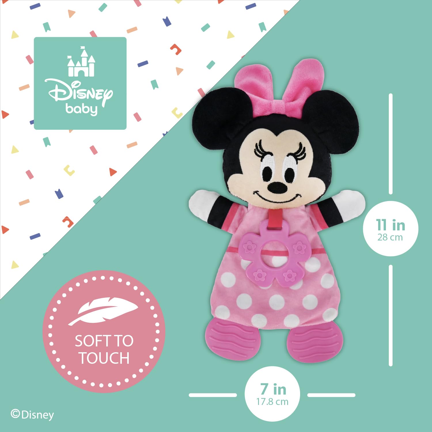 Foto 6 pulgar | Juguete De Peluche Kids Preferred Disney Baby Minnie Mouse Con Mordedor - Venta Internacional.