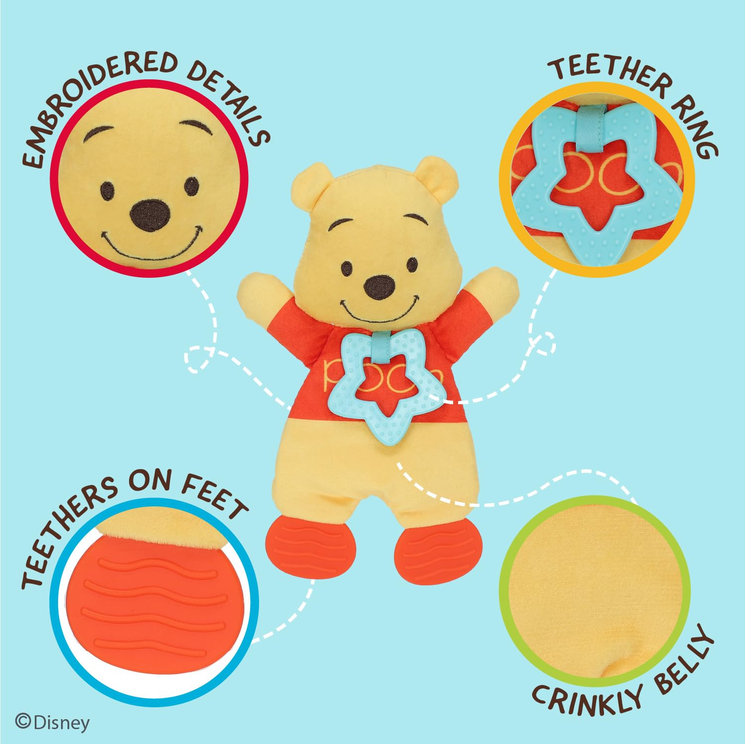 Foto 4 pulgar | Manta Sensorial Disney Baby Winnie The Pooh Para Bebés - Venta Internacional.