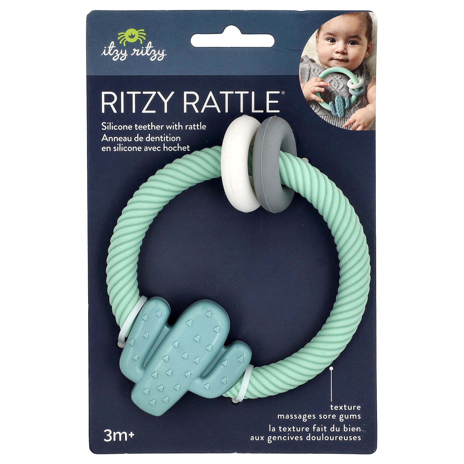 Foto 2 pulgar | Silicona Teether Itzy Ritzy Rattle  Con Sonajero A Partir De 3 Meses - Venta Internacional.