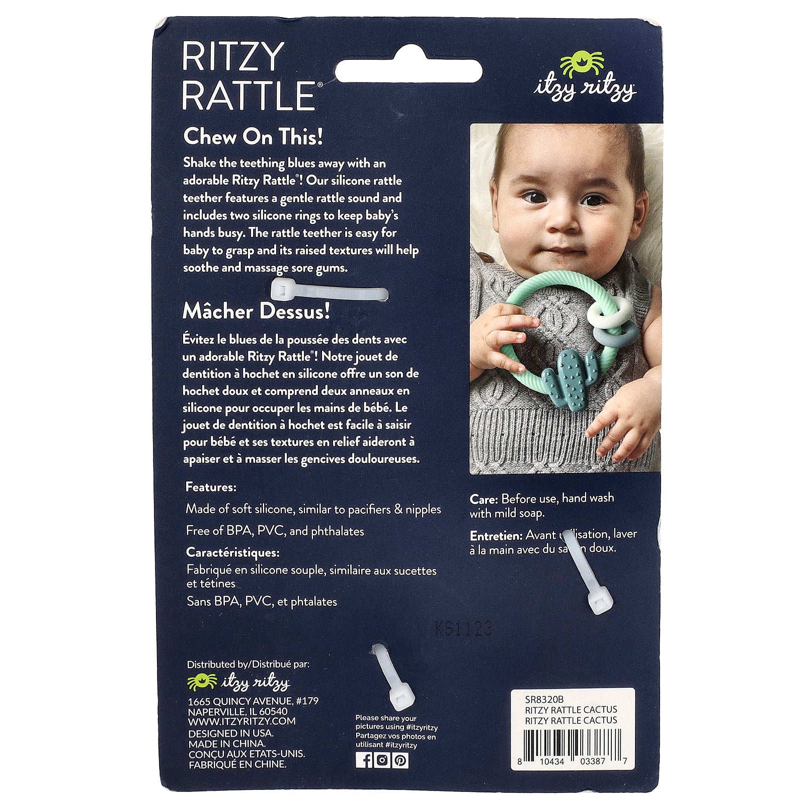 Foto 3 pulgar | Silicona Teether Itzy Ritzy Rattle  Con Sonajero A Partir De 3 Meses - Venta Internacional.