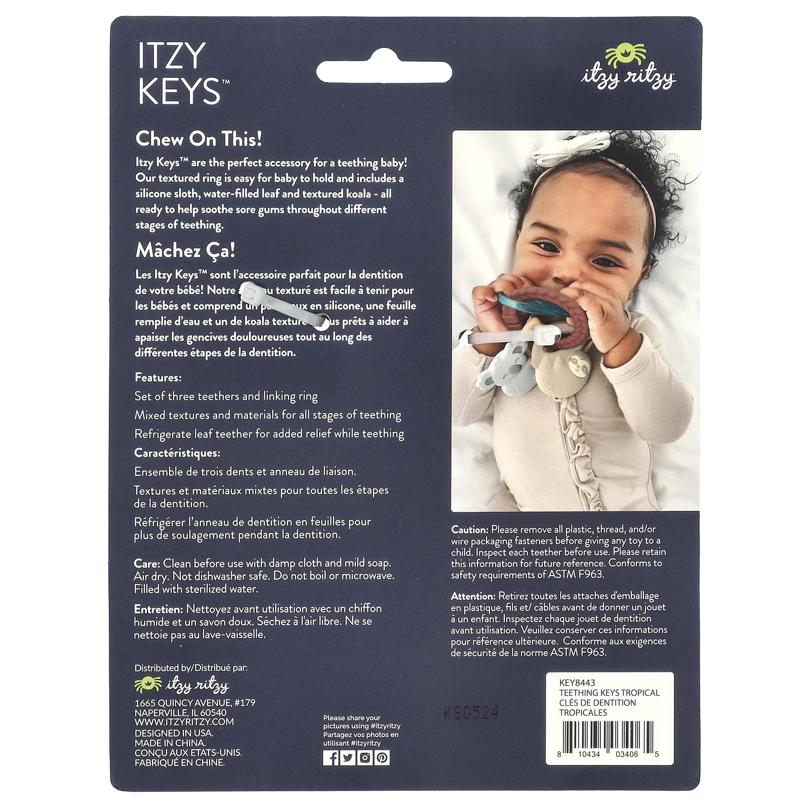 Foto 2 | Juguete Para Bebés Teething Keys Itzy Ritzy Con Relleno De Agua - Venta Internacional.