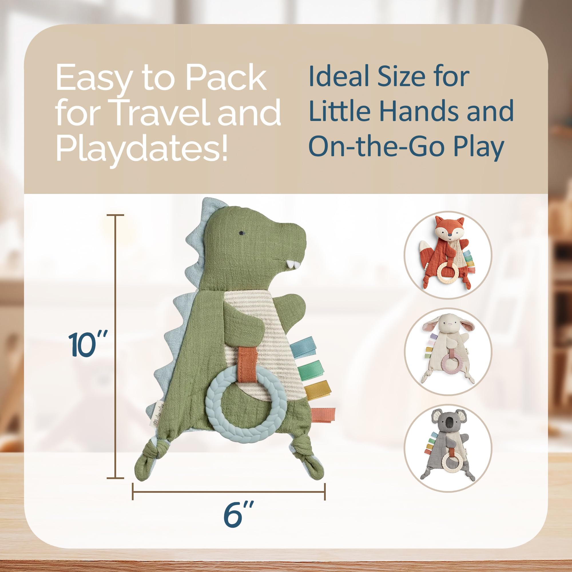 Foto 6 | Juguete Sensorial Itzy Ritzy Bitzy Crinkle Dinosaur Para Bebés - Venta Internacional.