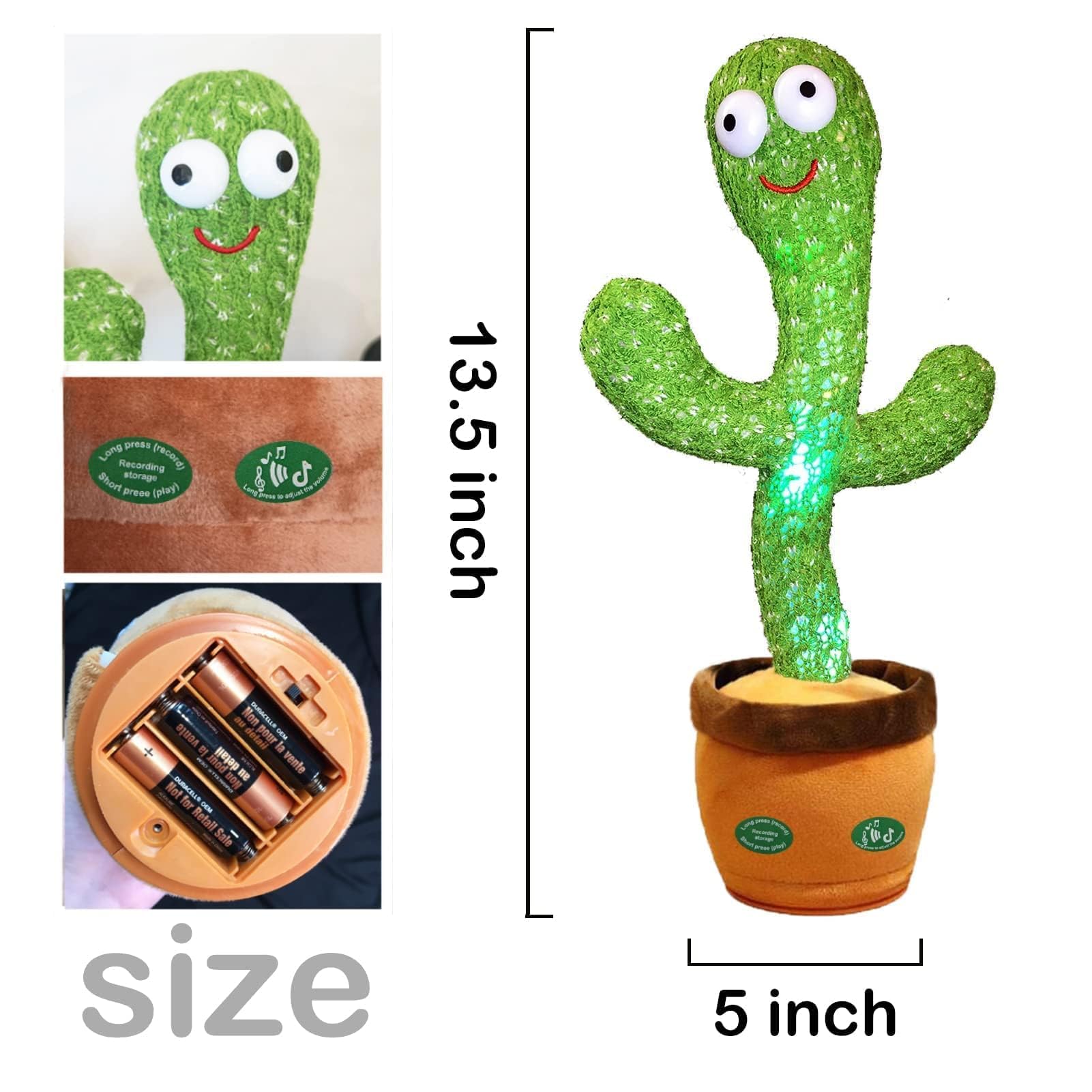 Foto 9 pulgar | Venta Internacional-Peluche Pboo Cactuc con Sonido