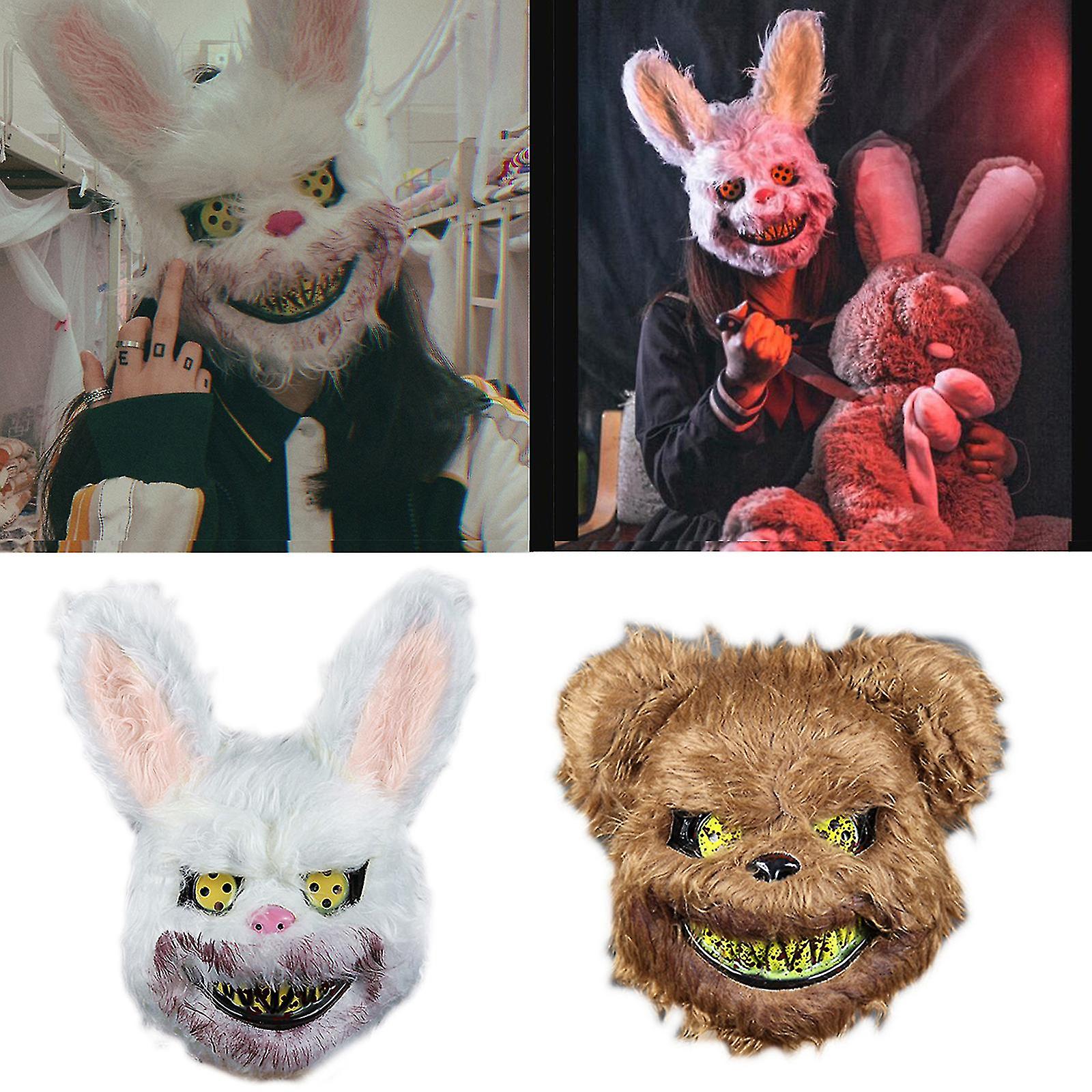 Foto 4 pulgar | Venta Internacional - Máscara de Conejito de Halloween de Peluche con Diseño Realista